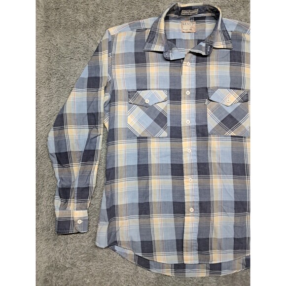 Levi's Shirt Mens Sz Large Dress Button Up Down Long Sleeve Casual Top Vintage - Picture 3 of 7